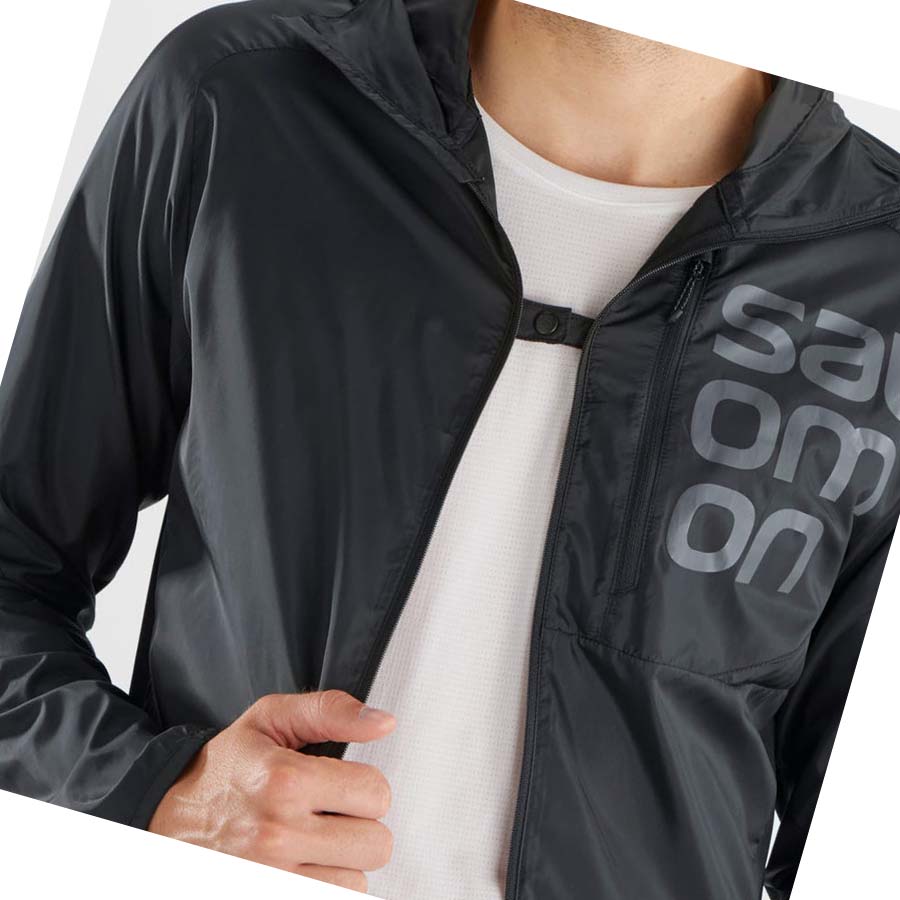 Salomon BONATTI CROSS WIND WINDBREAKERS Kabát Férfi Fekete | HU 2361ZUT